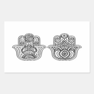 Hand getrokken Hamsa met Ornamenten Rechthoekige Sticker