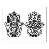 Hand getrokken Hamsa met Ornamenten Rubberstempel (Afrduk)