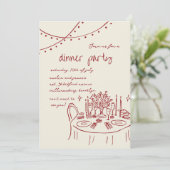 Hand getrokken & Handgeschreven grillige Diner bru Kaart (Staand voorkant)