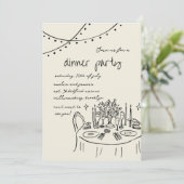 Hand getrokken & Handgeschreven grillige Diner bru Kaart (Staand voorkant)