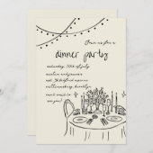 Hand getrokken & Handgeschreven grillige Diner bru Kaart (Voorkant / Achterkant)