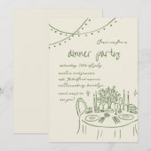 Hand getrokken & Handgeschreven grillige Diner bru Kaart (Voorkant / Achterkant)