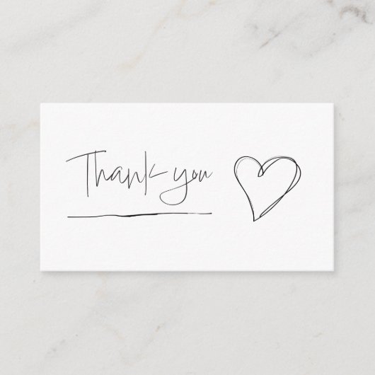 Hand getrokken hart dank u behuizing kaart (Voorkant)