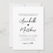 Hand getrokken hart eenvoudige elegante bruiloft kaart (Voorkant)