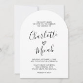 Hand getrokken hart eenvoudige minimale Boho Boog  Kaart (Voorkant)