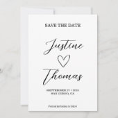 Hand getrokken hart foto save the date (Voorkant)