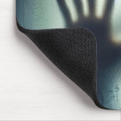 Hand getrokken hart op nat glas muismat (Hoek)