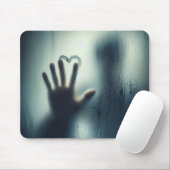 Hand getrokken hart op nat glas muismat (Met muis)
