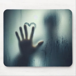 Hand getrokken hart op nat glas muismat