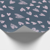 Hand getrokken hart patroon ontwerp cadeaupapier (Hoek)