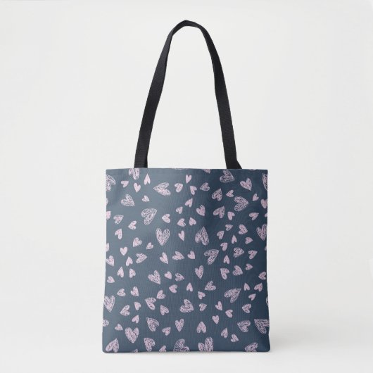 Hand getrokken hart patroon ontwerp tote bag (Voorkant)