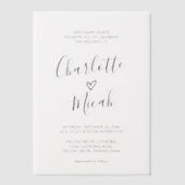 Hand getrokken hart romantische moderne eenvoudige vellum uitnodigingen (Voorkant)