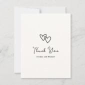 Hand getrokken harten Doodle moderne bruiloft Bedankkaart (Voorkant)