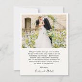 Hand getrokken harten Doodle moderne bruiloft Bedankkaart (Achterkant)