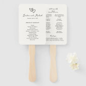 Hand getrokken harten Doodle moderne bruiloft prog Handwaaier (Voorkant en achterkant)