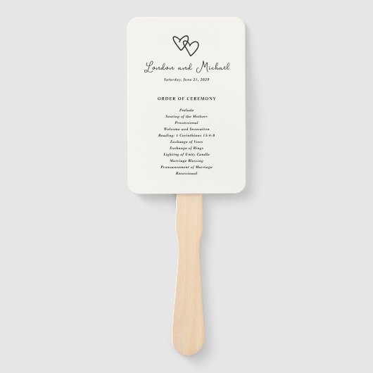 Hand getrokken harten Doodle moderne bruiloft prog Handwaaier (Voorkant)