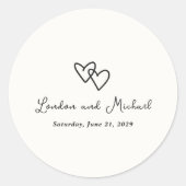 Hand getrokken harten Doodle moderne bruiloft Ronde Sticker (Voorkant)