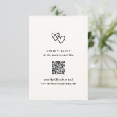 Hand getrokken harten Doodle moderne bruiloft RSVP Kaartje (Staand voorkant)