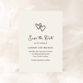 Hand getrokken harten Doodle moderne bruiloft Save The Date