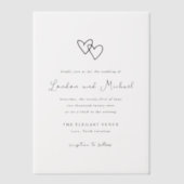 Hand getrokken harten Doodle moderne bruiloft Vellum Uitnodigingen (Voorkant)