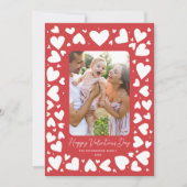 Hand getrokken Harten Lijst Valentijnsdag Foto Feestdagenkaart (Voorkant)