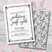 Hand getrokken harten meisjes nacht Valentijnsdag Kaart