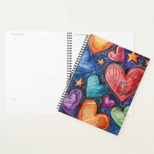 Hand getrokken harten & sterren planner (Display)