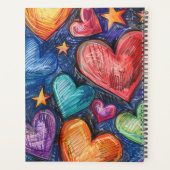 Hand getrokken harten & sterren planner (Achterkant)