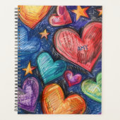 Hand getrokken harten & sterren planner (Voorkant)