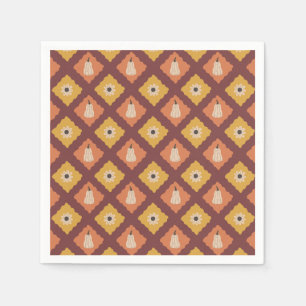Hand getrokken herfst diamant patroon papier serve servet