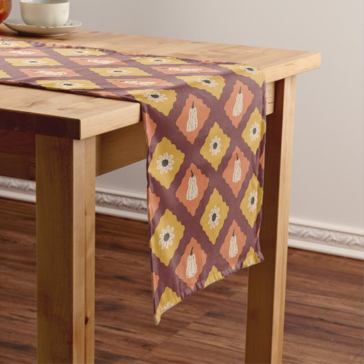 Hand getrokken herfst diamant patroon tafel runner lange tafelloper (Voorbeeld)