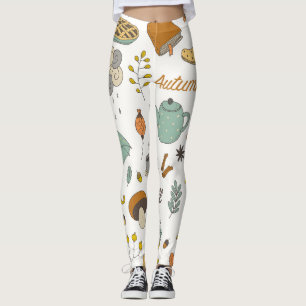 Hand getrokken Herfst: kleurrijke set Leggings
