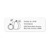 Hand getrokken Herfst pompoen bladeren Etiket (Voorkant)