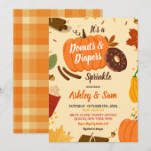 Hand getrokken Herfst pompoen donuts luiers Baby s Kaart (Voorkant / Achterkant)