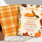 Hand getrokken Herfst pompoentaart eerste verjaard Kaart