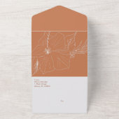 Hand getrokken hibiscus aards all in one uitnodiging (Buitenkant)