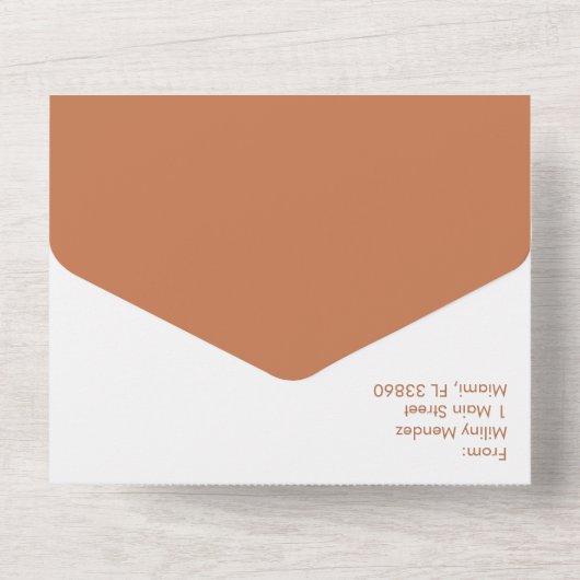 Hand getrokken hibiscus aards all in one uitnodiging (Achterkant)