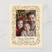 Hand getrokken Holiday Krans & Bogen Foto Briefkaa Feestdagenkaart (Voorkant)