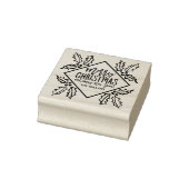 Hand getrokken Hollies Diamant Modern Merry Christ Rubberstempel (Stempel)