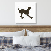 Hand getrokken hond silhouet canvas print (Insitu (Slaapkamer))