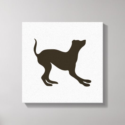 Hand getrokken hond silhouet canvas print (Voorkant)