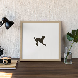 Hand getrokken hond silhouet canvas print