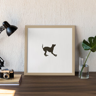 Hand getrokken hond silhouet canvas print