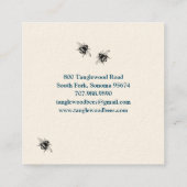 Hand getrokken Honey Bee Beekeeper Apiary Floral S Vierkante Visitekaartje (Achterkant)