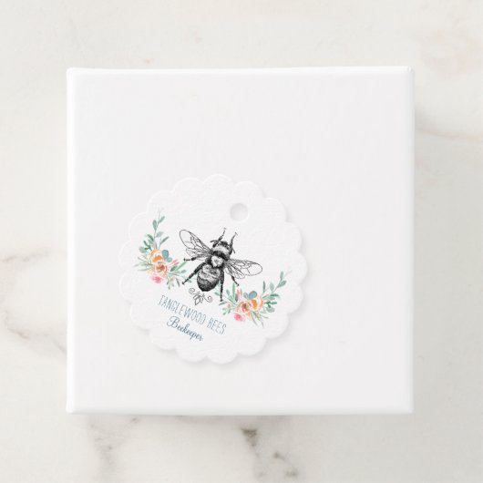 Hand getrokken Honing Bijenimker Apiary Bloemen Pr Bedankjes Labels (In situ)