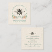 Hand getrokken honingbij bijenbijenbijenhoning pro vierkante visitekaartje (Voorkant / Achterkant)