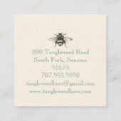 Hand getrokken honingbij bijenbijenbijenhoning pro vierkante visitekaartje (Achterkant)