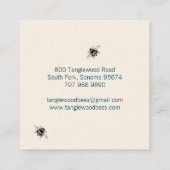 Hand getrokken honingbijen producten Bloemen Vierkante Visitekaartje (Achterkant)