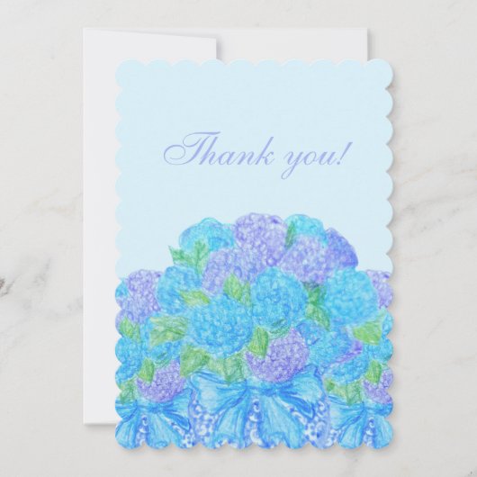 Hand getrokken hortensia's in een vaas kaart (Voorkant)