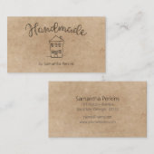 Hand getrokken huis handgemaakte kraft papier visitekaartje (Voorkant / Achterkant)